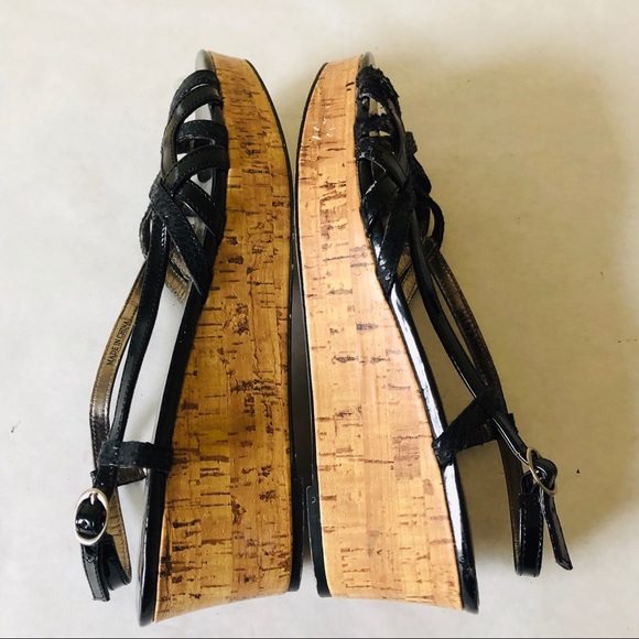 Charles David Black Wedge Sandals - Picture 7 of 8